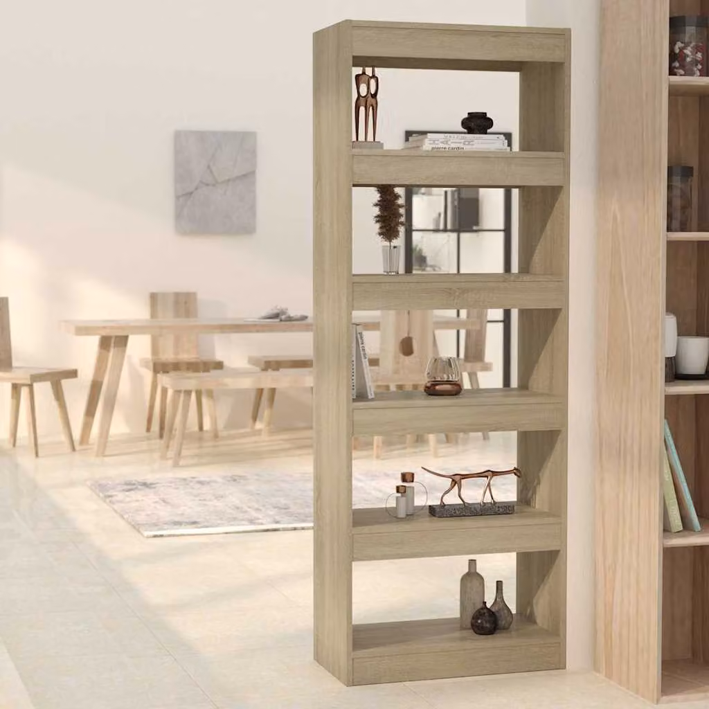 Libreria/Divisorio vidaXL in Rovere Sonoma e MDF, Colore Marrone/Beige, L/P/H: 60 x 30 x 166 cm