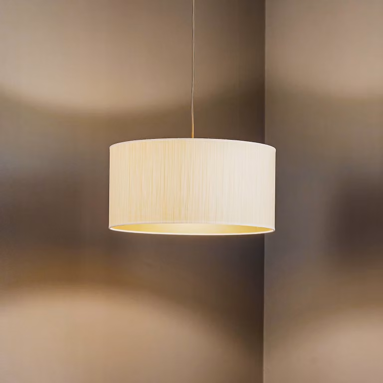 Lampada a sospensione Essex Duolla, dimmerabile, Ottone / Oro, Soggiorno / Sala da pranzo, Tessuto / Stoffa / Seta, Moderno, Lampada a sospensione