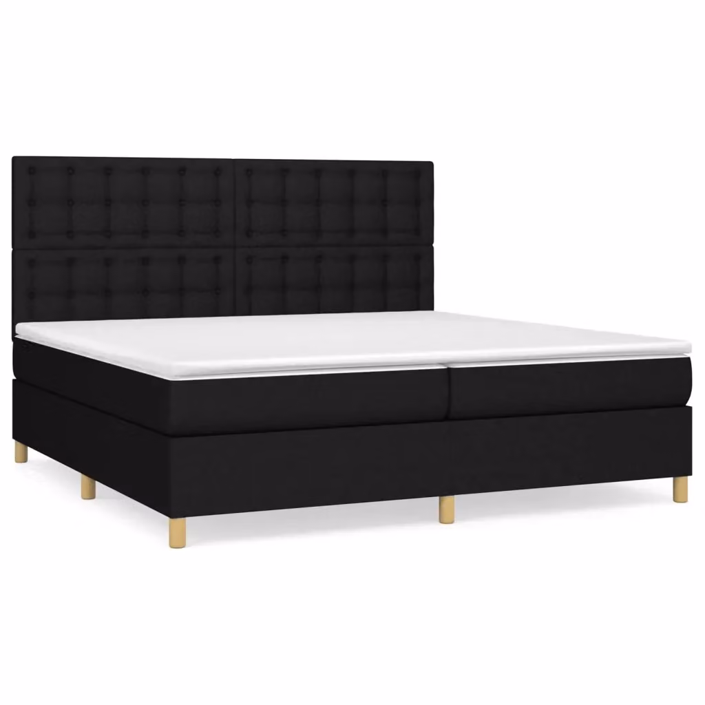 Letto Ibrido con Giroletto a Molle e Materasso vidaXL, Colore Nero e Bianco, L/P/H: 200 x 200 x 25 cm – 2