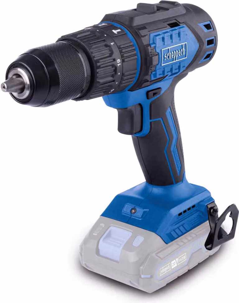 Scheppach BC-CD60-X trapano a percussione a batteria | 60 Nm | funzione 3in1 | 20V IXES | motore brushless | LED | 1,5 - 13 mm | clip per cintura