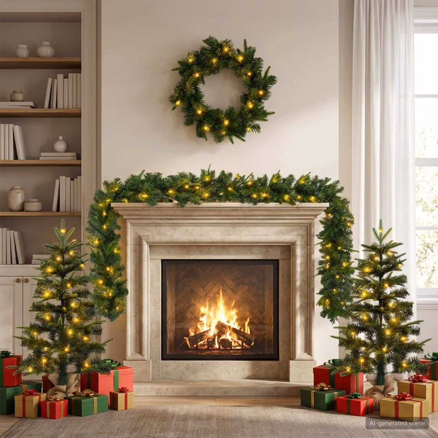 vidaXL Albero di Natale Mini 90 cm 175 LED Bianco caldo PVC e PE Verde