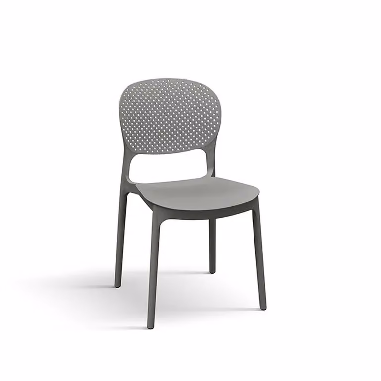 Set di 4 sedie ALICANTE in polipropilene grigio
