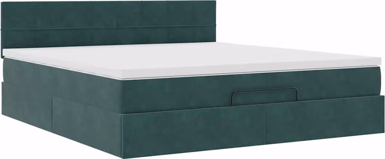 Struttura Letto Pouf con Materasso 180x200 cm in Velluto