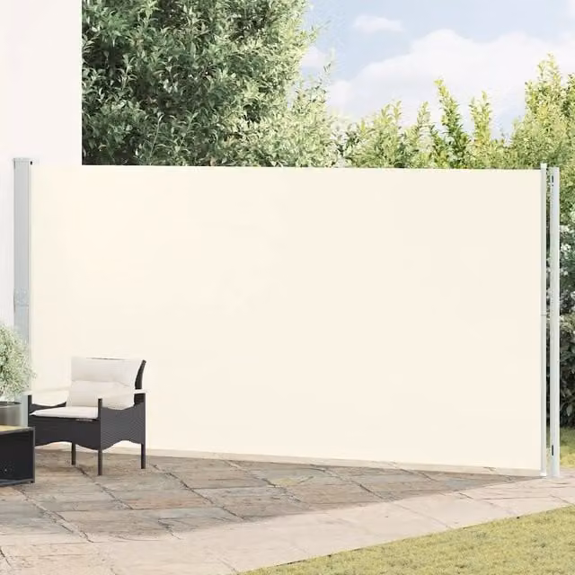 Tenda da Sole Laterale Retrattile per Patio-Tenda parasole per balcone 200x600 cm Crema