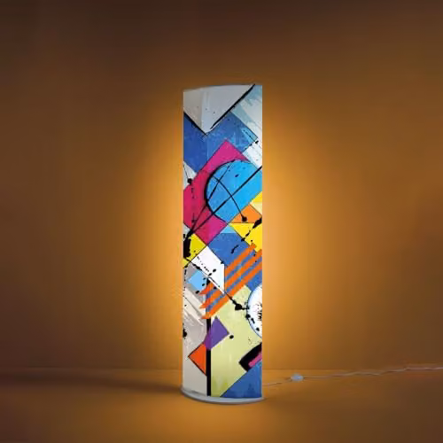 Piantana Moderna Polilux ® Grafica Art 1 Luce Led 18W 3000K