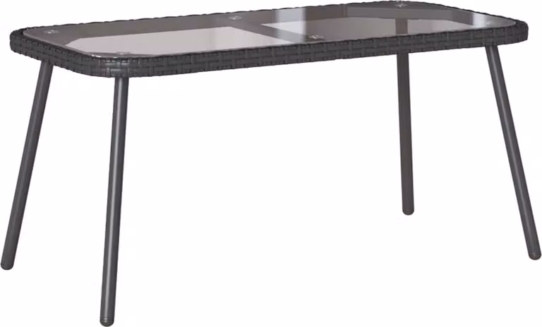 Tavolino da salotto Nero 90 x 45 x 43 cm polyrattan