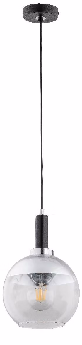 Lampada a sospensione con paralume rotondo ADRIA nera 1xE27x15W in metallo, dimensioni: 90x18x18 cm, IP20 Alfa