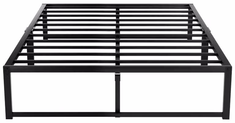 Struttura del letto in metallo, 90x190 cm, rete a molle, portata massima 180 kg, colore nero