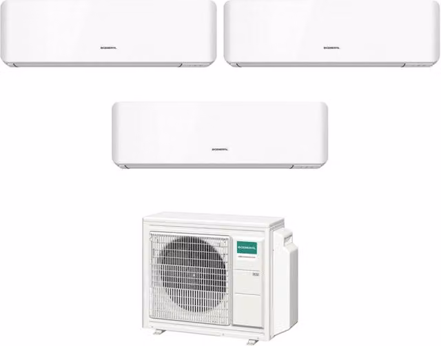 Condizionatore Trial Split Fujitsu General Standard KM 9+9+14 con AOHG24KBTA3 R-32, Classe Energetica A+++, Wi-Fi Integrato e Controllo via App, Colore Bianco