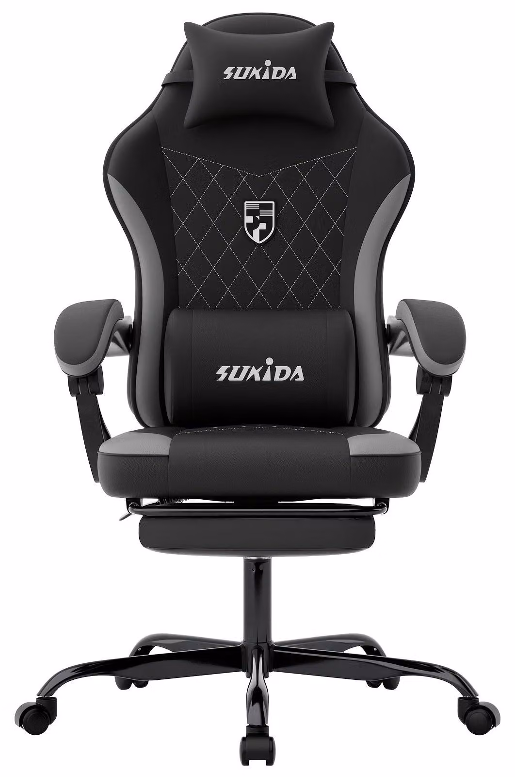 Sedia ergonomica da gaming - Sedia da corsa - Sedia da ufficio - Sedia da gaming - Sedia da ufficio - Grigio scuro