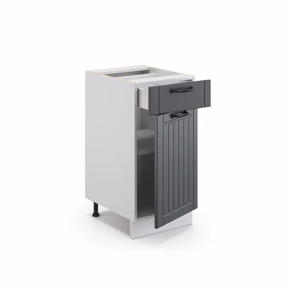 Mobiletto bagno Vicco Fame-Line colore antracite con ante soft-close L 40 cm x H 82 cm senza piano di lavoro – 2