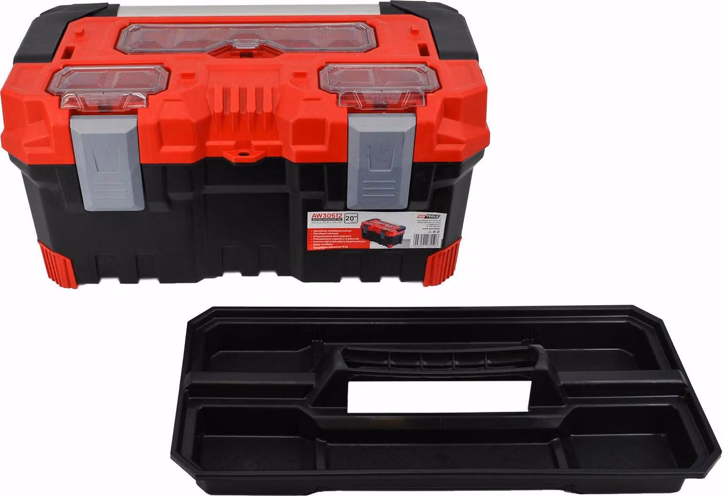 Awtools cassetta degli attrezzi prof. 20 " manico in alluminio 49x26x24cm