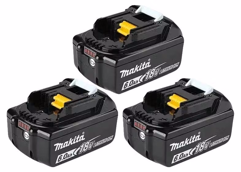 Batteria per utensili elettrici, 18V, con sistema di gestione della batteria integrato, confezione da 3 batterie da 6.0Ah