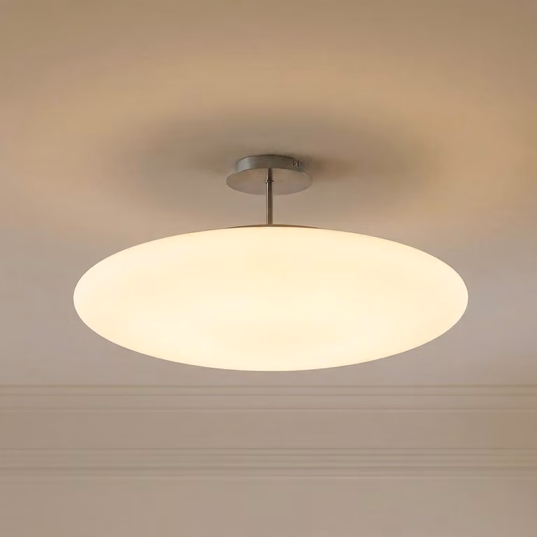 Plafoniera a LED Gunda Lindby, dimmerabile, Bianco / Opale, Soggiorno / Sala da pranzo, Vetro, Moderno, Plafoniera LED