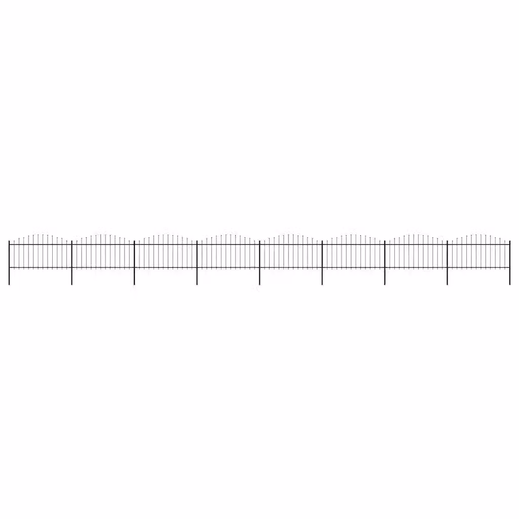 Recinzione da giardino con punta a lancia vidaXL in acciaio nero L: 1339 cm, H: 150 cm