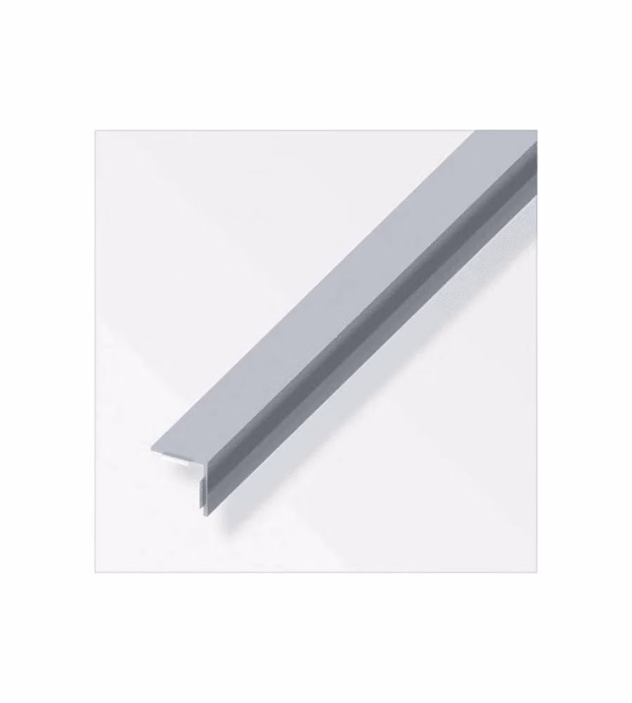 ALFER Profilo Angolare Autoadesivo PVC Grigio Lucido 20x20 mm 1 m