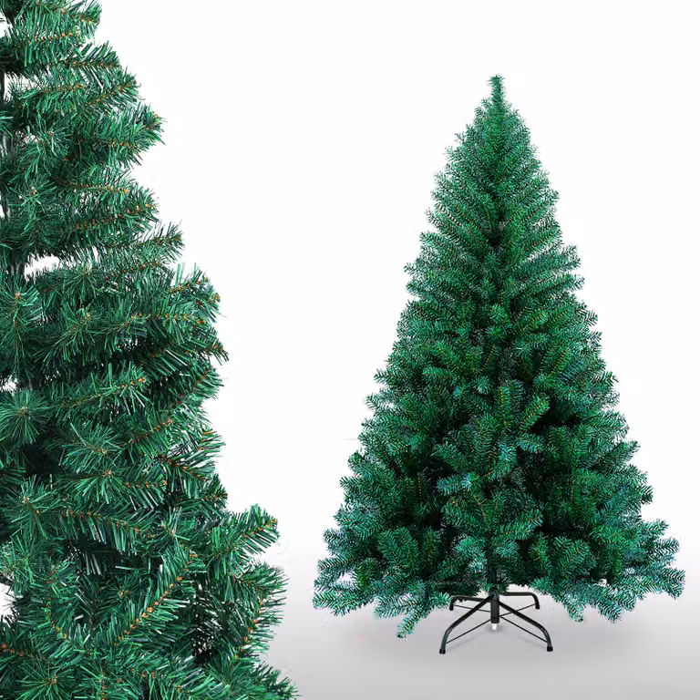 Jayseuw Albero di Natale Albero di Natale selezione di alberi di Natale floccati verde 150cm