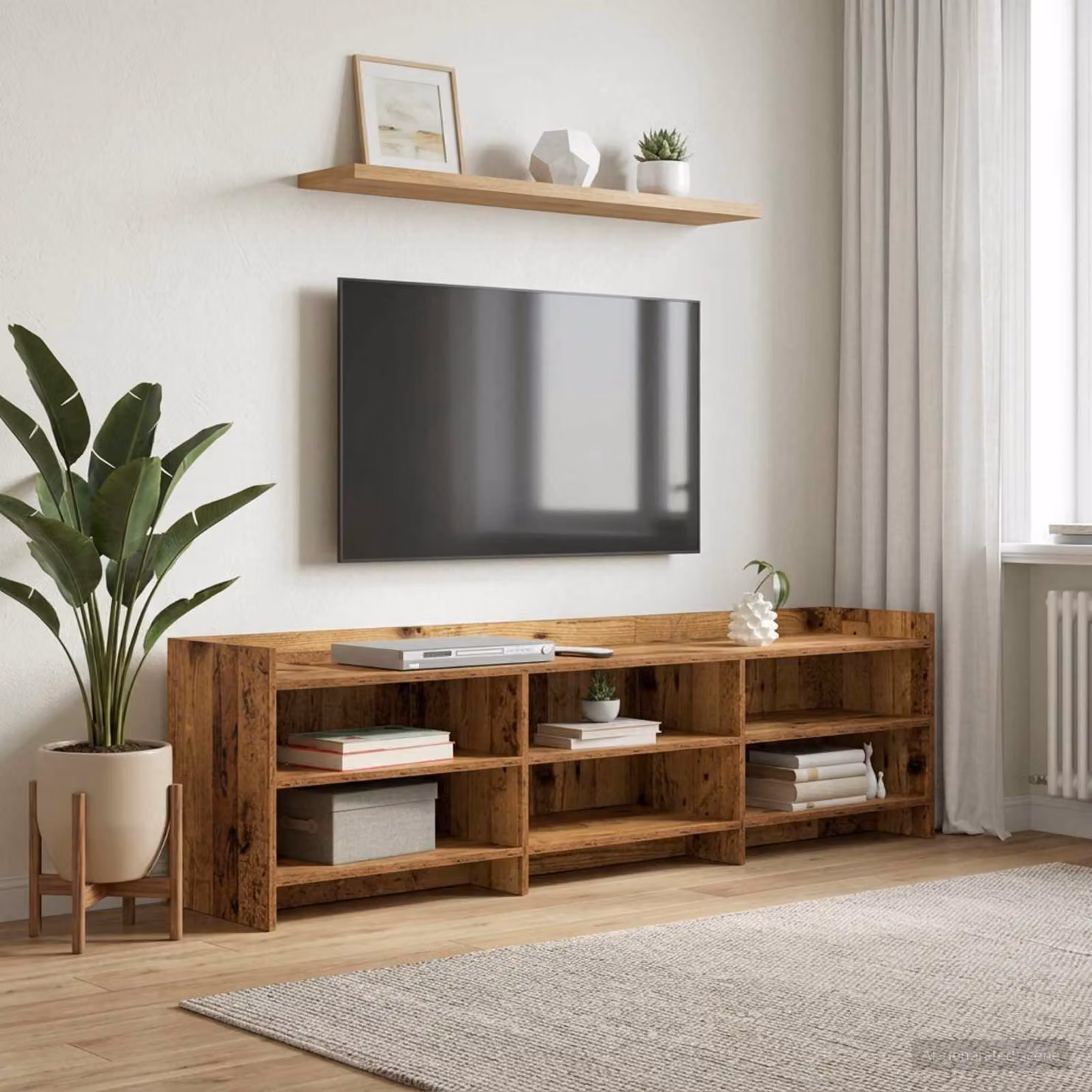 Mobile TV vidaXL in legno marrone con design moderno L/P/H: 168 x 33 x 47 cm
