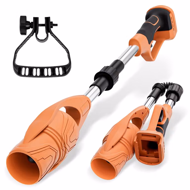 Soffiatore a batteria pieghevole per foglie, 63 m/s, 600 CFM, 18 V, colore arancione