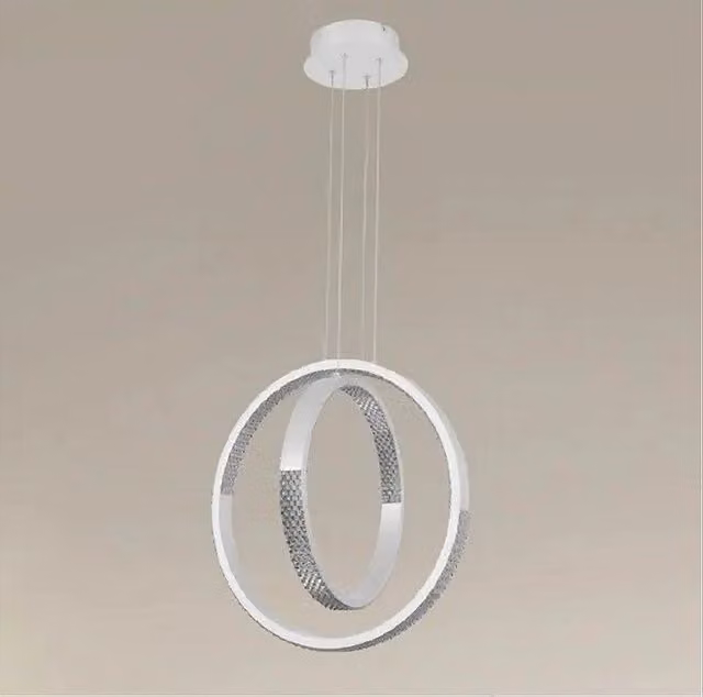 Lampadario a sospensione LED Trade Shop Traesio moderno con effetto cristallo, bianco, 64W, dimmerabile con telecomando