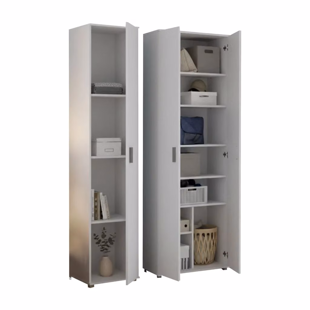 Armadio Multiuso Grande Modulabile Casciano DMORA Bianco L: 100 cm, H: 190 cm – 2