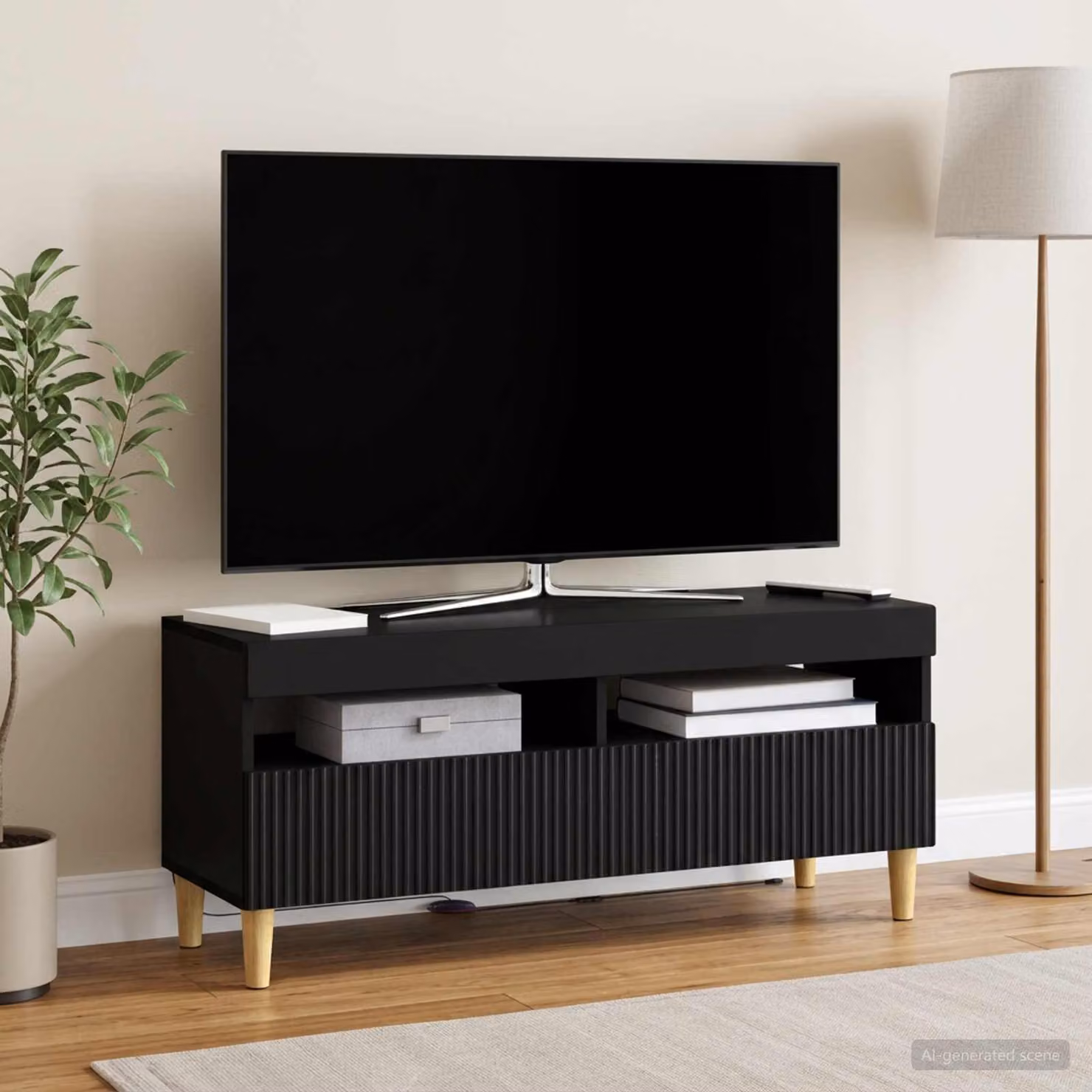 Mobile TV LED vidaXL ARNHEM Nero, L 100 x P 35 x H 43 cm