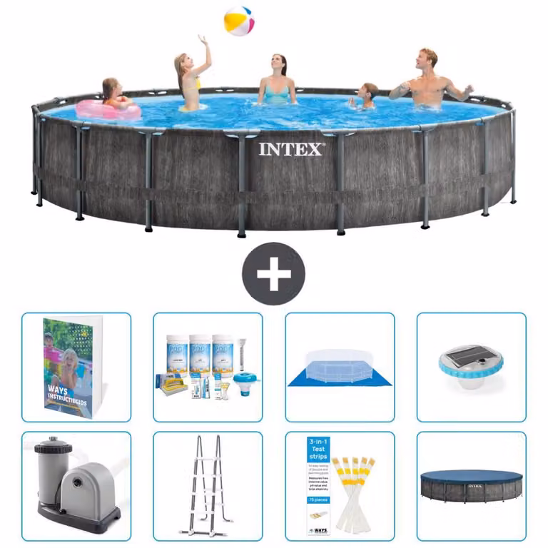 Struttura per piscina a forma di prisma - 549x122 cm - composta da 7 elementi - modello S576