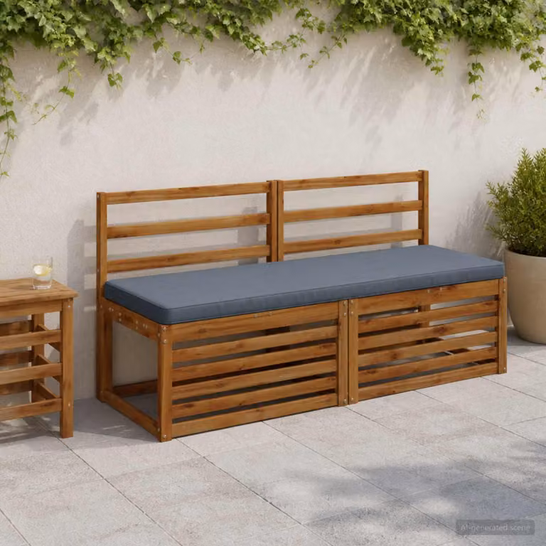 Cuscino per Panchina vidaXL in Poliestere Blu con Rivestimento Lavabile e Resistente ai Raggi UV