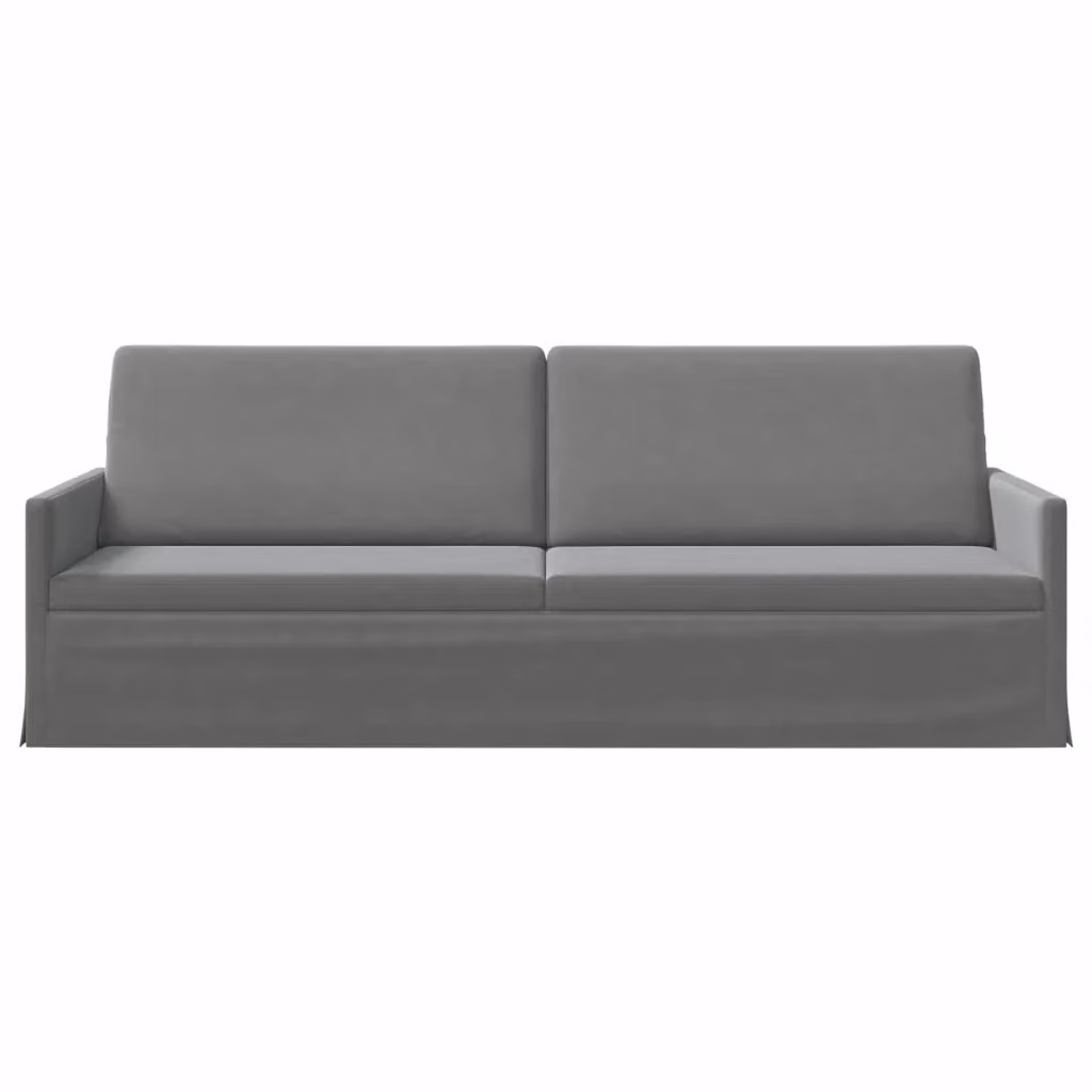 Divano a 3 posti moderno vidaXL in velluto grigio con struttura in metallo L: 220 cm, P: 81 cm, H: 82 cm – 2