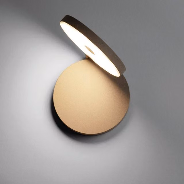 Applique LED Cattaneo Olimpia bianca e oro, luce dimmabile up/down per parete