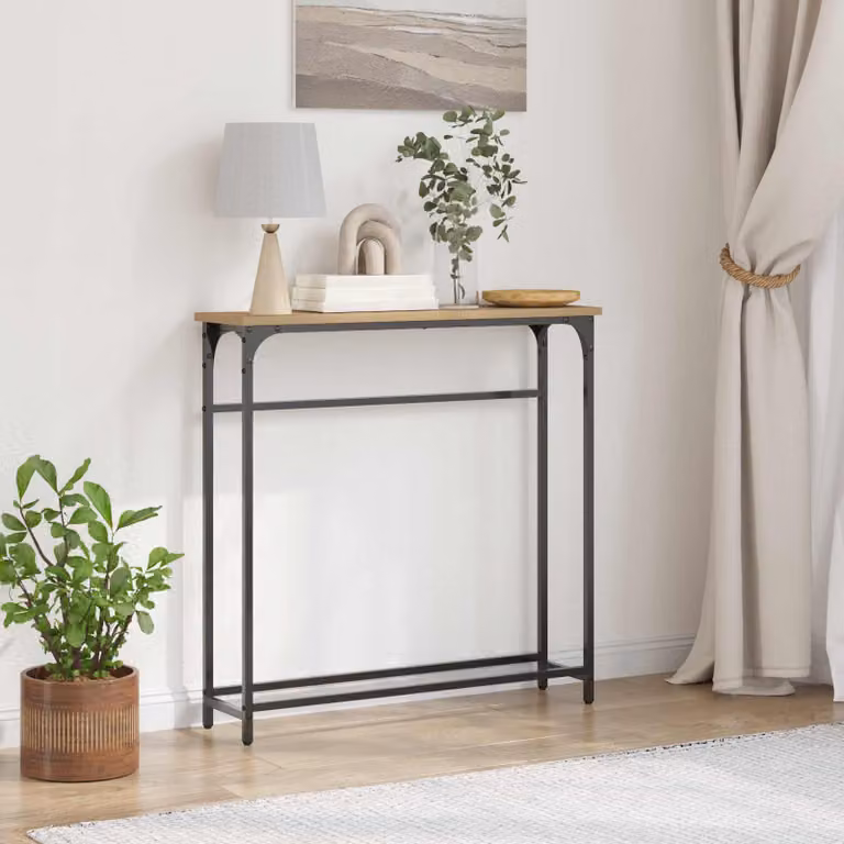 vidaXL Tavolo consolle in stile industriale color marrone L: 75 cm, P: 19,5 cm, H: 75 cm