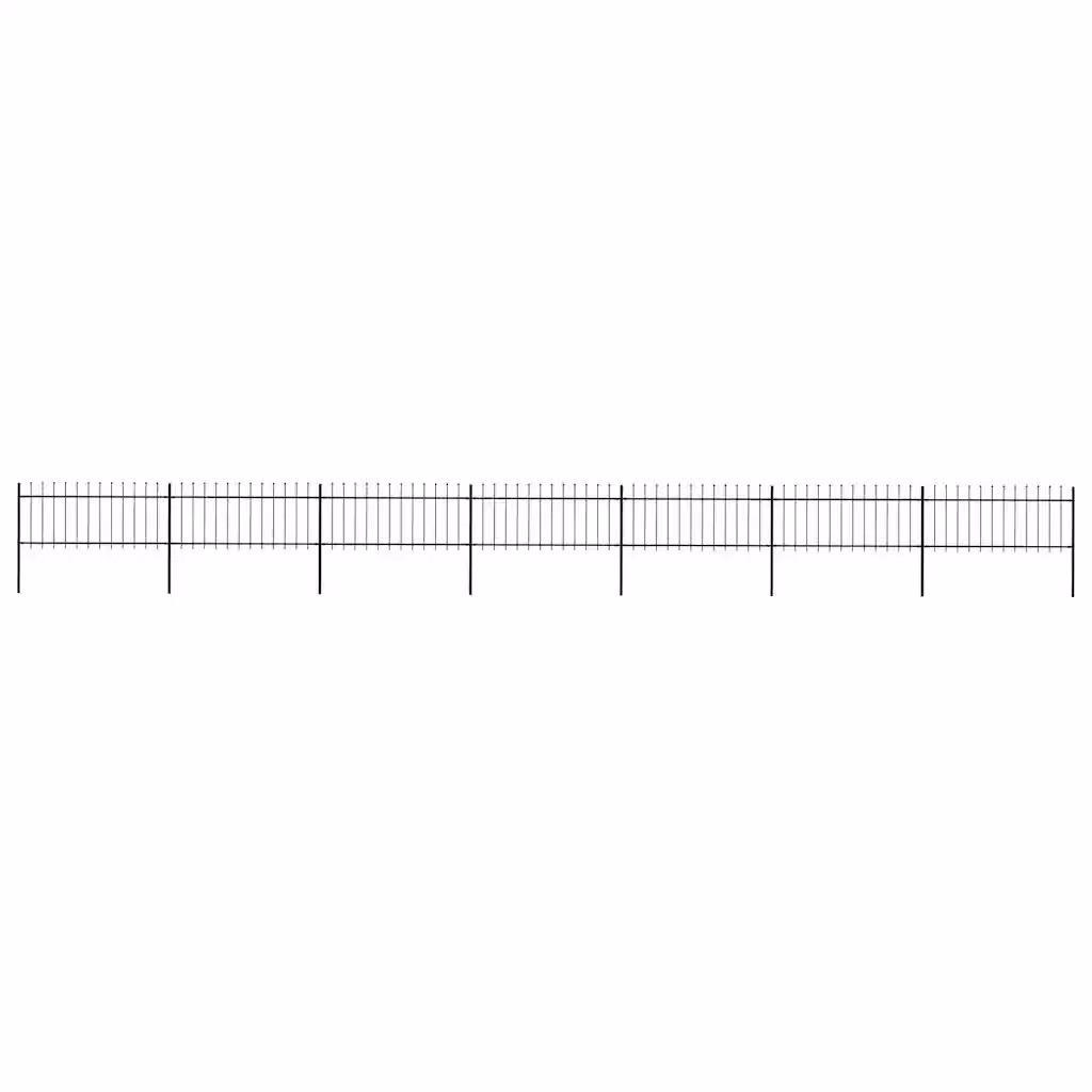 Recinzione da giardino con punta a lancia vidaXL in acciaio nero L: 1172 cm, H: 80 cm