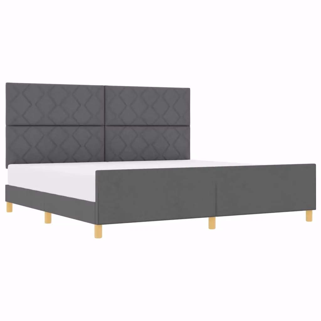 Struttura letto imbottita vidaXL in tessuto grigio L/P/H: 200 x 200 x 128 cm – 2