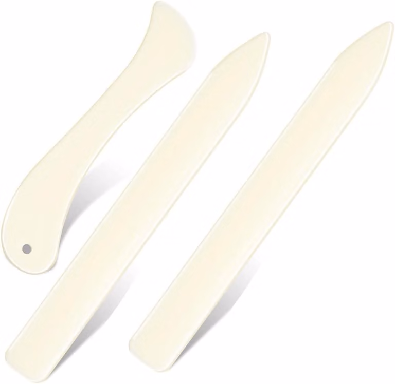 Set di strumenti per la lavorazione della carta, composto da 3 pezzi: strumenti in plastica, con punta e curvi, ideali per lavori su carta e pelle