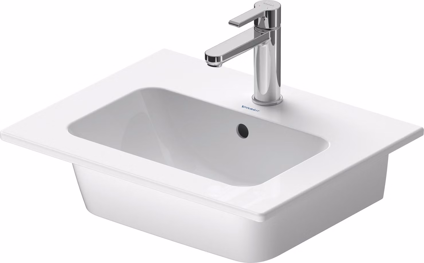 Duravit ME by Starck lavabo pour meuble, avec trop-plein, sans trou pour robinet, 530mm, 233653AA60, 233653AA60