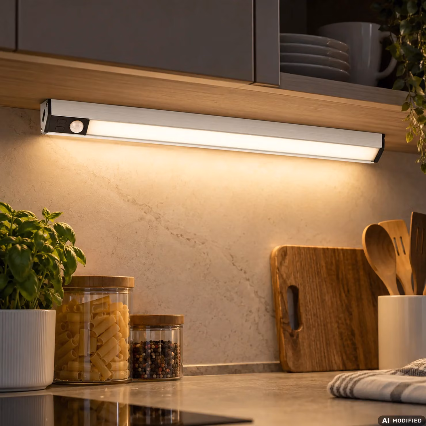 Dictrolux Barra LED Angolare Smartlight Bianca Ricaricabile con Sensore di Movimento e Dimmerabile L: 26 cm – 2