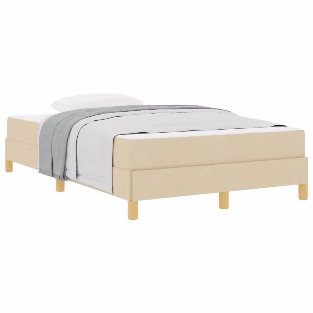 Letto a molle con materasso vidaXL in tessuto beige L 120 x P 200 cm – 2