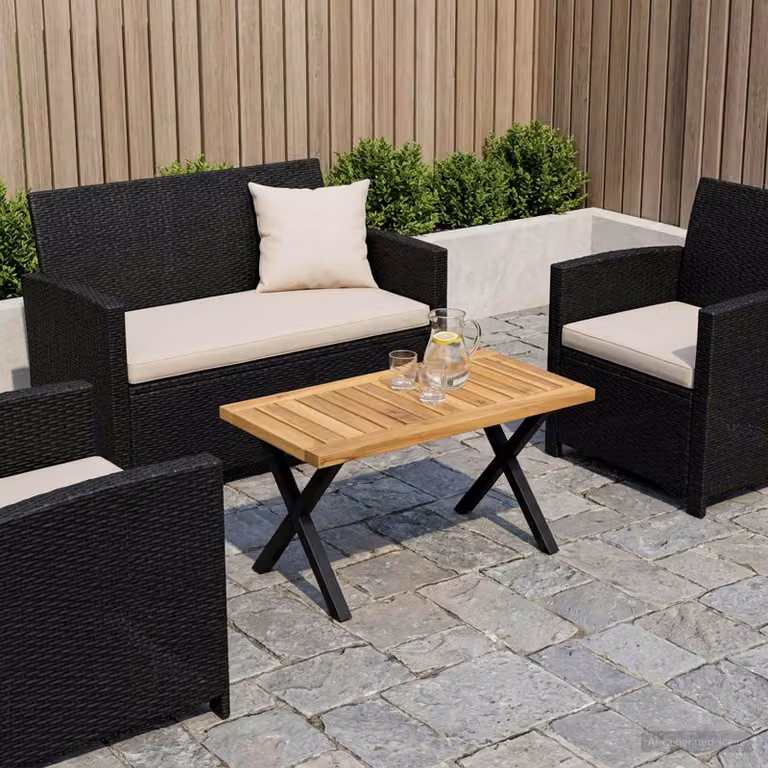 Piano del tavolo rettangolare vidaXL in legno di acacia bianco e multicolore L: 60,5 cm, P: 30 cm, H: 2 cm