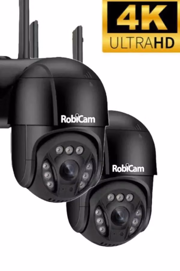2 telecamere, 8MP, 4K, nere, RobiCam, iCsee, A13, Ultra HD