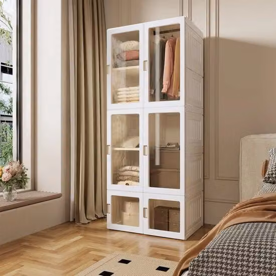 Armadio Portatile per Camera da Letto - Mobiliario - Opzione di Archiviazione - Struttura in Acciaio Inox