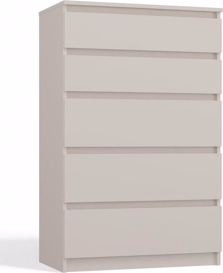 Comò moderno MALWA M5 – 5 cassetti | Colore: beige cashmere | Dimensioni: 70x40x109,5 cm