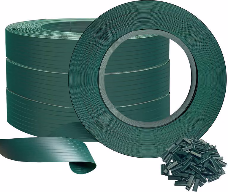 Strisce frangivista VOUNOT® per recinzioni a doppia barra 300 m x 4,7 cm, recinzione frangivista in PVC con 600 clip, verde