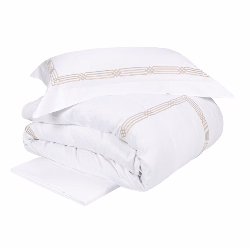 SERBELLONI Completo copripiumino - Taglia: 2 piazze,Colore: SERBELLONI - BIANCO/CORDA