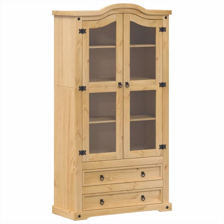 Vetrina 99x43x187 cm in Legno Massello di Pino