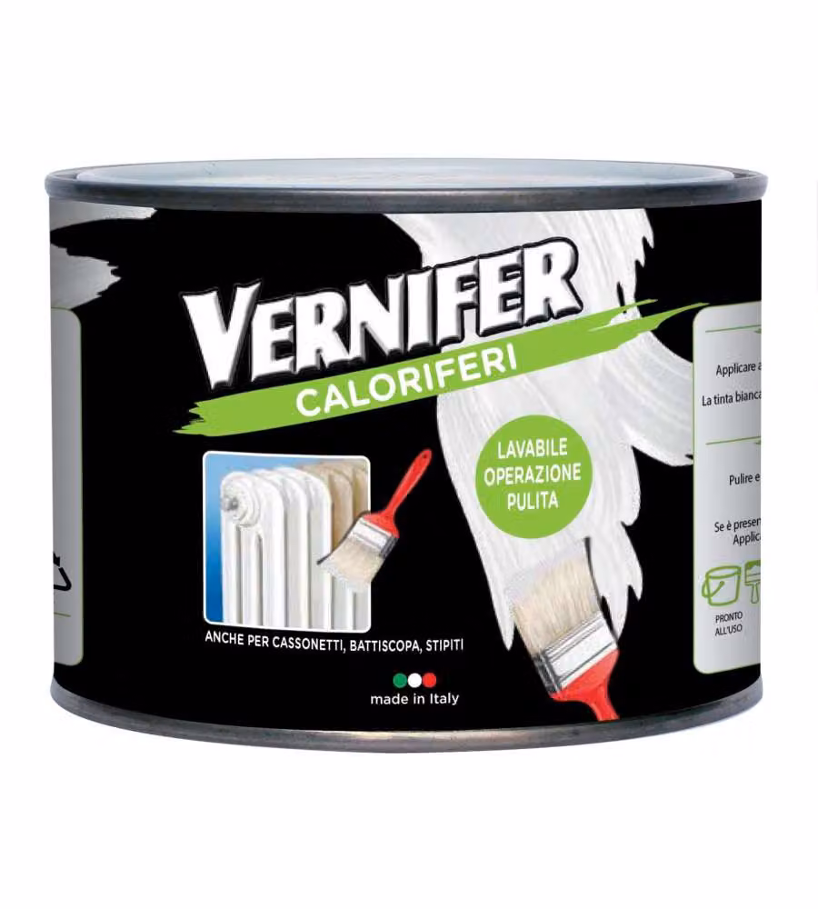 Arexons Vernice per Caloriferi a Base Acquosa, Bianco Opaco Satinato, 500 ml – 2