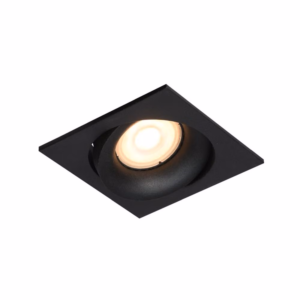 Plafoniera da incasso quadrata mobile nera sabbiata per cucina soggiorno 1xGU10 10W PONAR Italux
