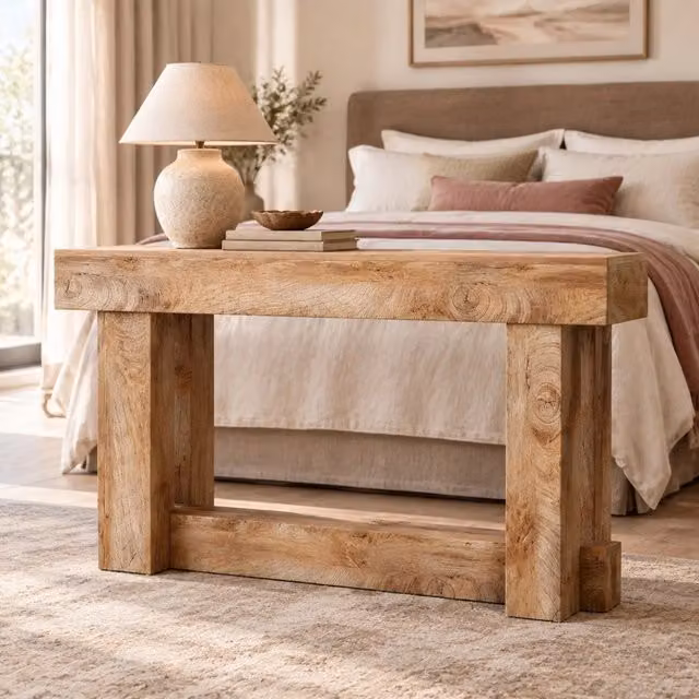 Console 160x30x85 cm marrone con ripiano inferiore, pannelli in legno E1, design vintage