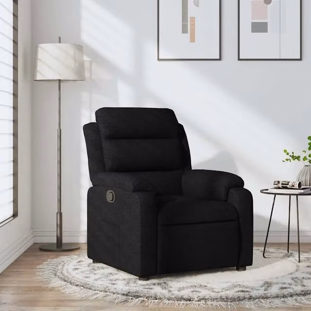 Divano Sedia-Poltrona Reclinabile in Tessuto Nero 461153