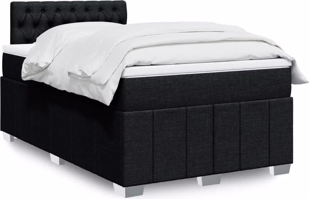 Maison Exclusive - Letto boxspring con materasso nero 120x190 cm Tessuto