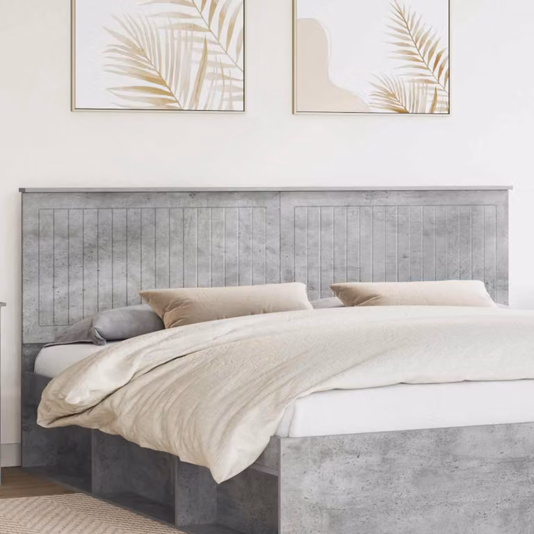 Testiera per letto moderna vidaXL in legno ingegnerizzato, colore grigio cemento